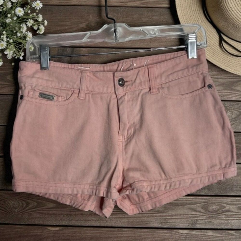 Farm Girl Denim Shorts Pink Junior Size 1 Country Western Embroidered Pockets